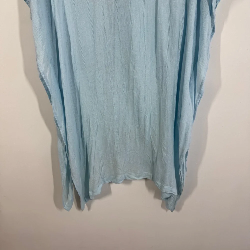 L*Space Light Blue Oversized Beach Cover Up Viscose Button Down Shirt Dress XS/S - Picture 11 of 13
